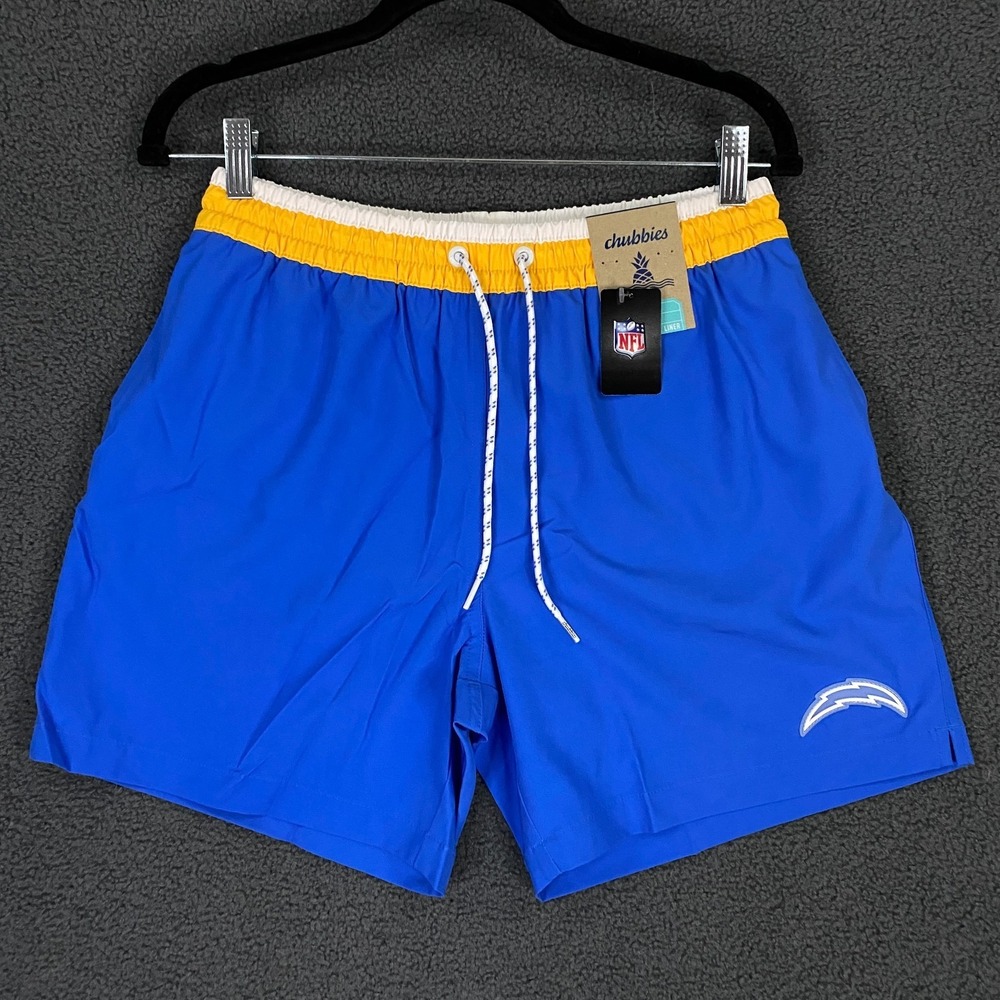 Chubbies Secret LA Chargers Shorts Mens Medium 5.5" Lined Athletic‎ Swim NFL NWT